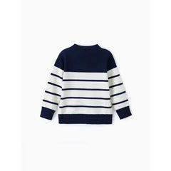 Patpat Toddler Boy Stripe Print Sweater blue