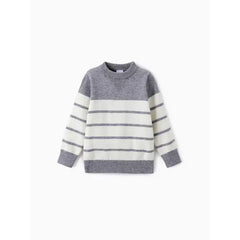 PATPAT Toddler Boy Stripe Print Sweater Grey