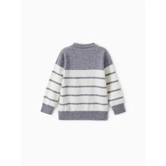 PATPAT Toddler Boy Stripe Print Sweater Grey