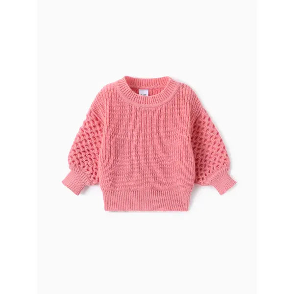 Patpat Baby/Toddler Boy/Girl Textured Sweater pink