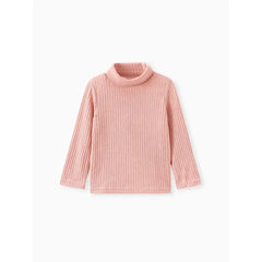 Patpat Toddler Boy/Girl Turtleneck Textured pink