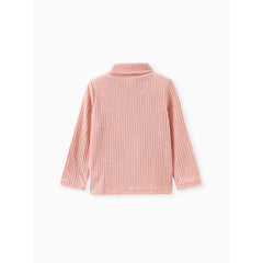 Patpat Toddler Boy/Girl Turtleneck Textured pink