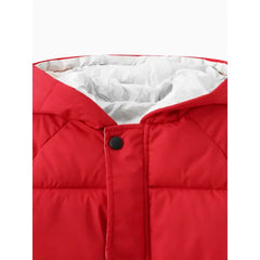 Patpat Toddler/Kid Boy/Girl Hooded Long Cotton-Padded Jacket Coat Red