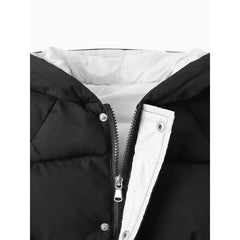 Patpat Toddler/Kid Boy/Girl Hooded Long Cotton-Padded Jacket Coat black