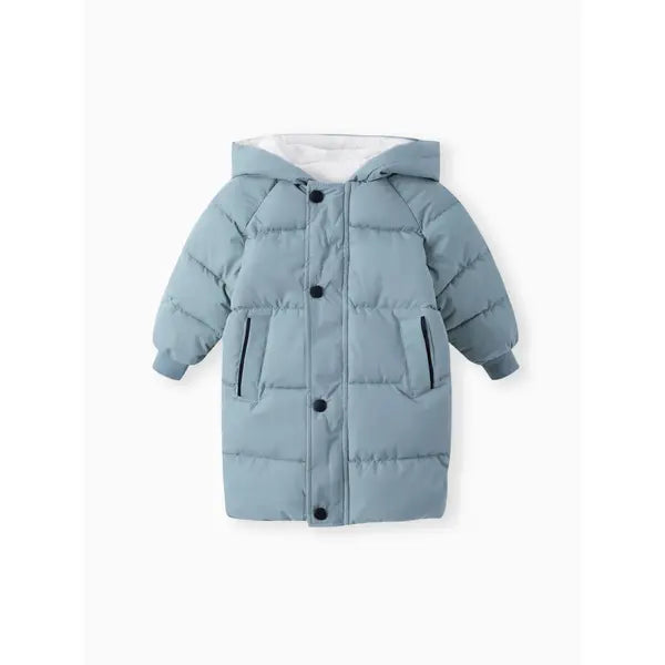 Patpat Toddler/Kid Boy/Girl Hooded Long Cotton-Padded Jacket Coat blue