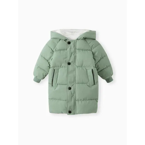 Patpat Toddler/Kid Boy/Girl Hooded Long Cotton-Padded Jacket Coat Green
