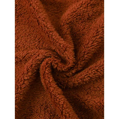 PATPAT Kid Boy/Kid Girl Solid Color Hooded Fuzzy Coat Jacket Brown