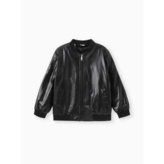 PATPAT Kid Boy Fashionable Fleece-lining Jacket Black