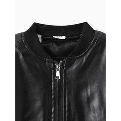 PATPAT Kid Boy Fashionable Fleece-lining Jacket Black