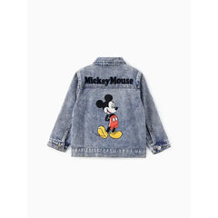 Patpat Disney Mickey and Friends Toddler Girl/Boy 1pc Classic Denim Cotton Embroidered Letter Jacket blue