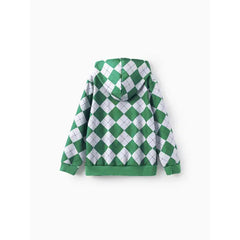 PATPAT Harry Potter Kid Girl/Boy 1pc Plaid Badge Hoodie green