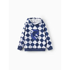 PATPAT Harry Potter Kid Girl/Boy 1pc Plaid Badge Hoodie Blue