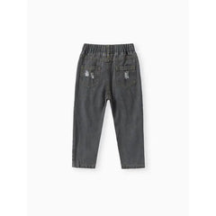 PATPAT Toddler Girl/Boy Elasticized Ripped Denim Jeans Black