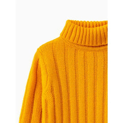 Patpat Toddler Girl/Boy Turtleneck Ribbed Knit Sweater Yellow
