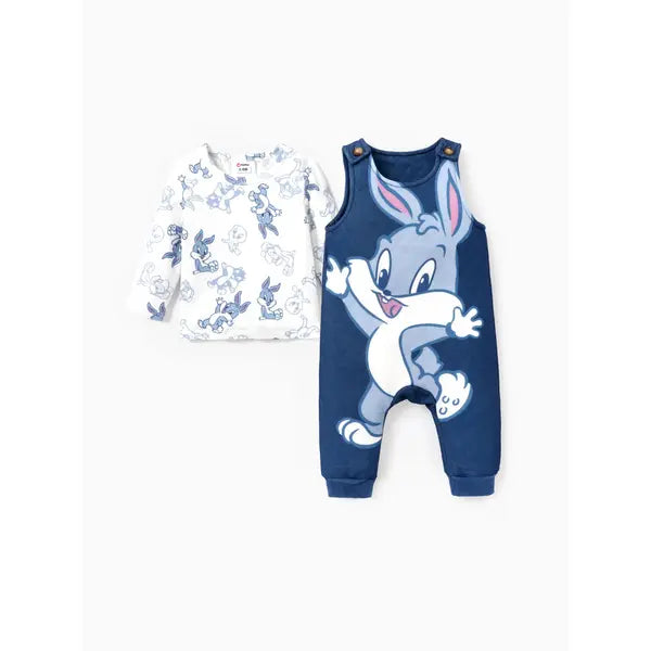 Looney Tunes Baby Boy/Girl Character Graphic Print Top or Jumpsuit Blue