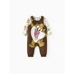 Looney Tunes Baby Boy/Girl Character Graphic Print Top or Jumpsuit Brown