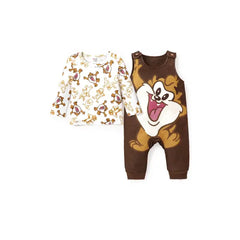 Looney Tunes Baby Boy/Girl Character Graphic Print Top or Jumpsuit Brown