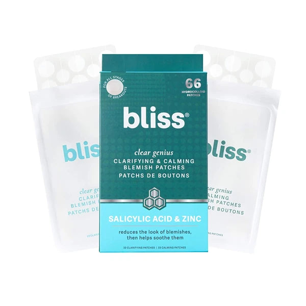 Bliss Clear Genius Blemish Patches – Salicylic Acid & Zinc for Fast Relief & Prevention, Clarifying Spot Treatment