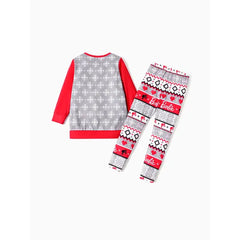 PATPAT Barbie 2pcs Kid Girl Christmas Snowflake Print Sweatshirt and Elasticized Pants Set Red