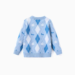 Patpat Disney Princess Toddler Girl 1pc Moana Ariel Rapunzel Cinderella Rhombus Pullover Sweater Blue