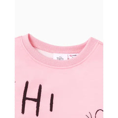 Patpat Disney Winnie the Pooh Toddler Girl Character Print Long-sleeve Sweatshirt pink