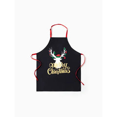 PATPAT Matching Kitchen Apron for Family Cookie Making Crew Aprons Christmas Reindeer Pattern Waterproof Kid