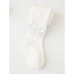 PATPAT Baby / Toddler / Kid Bowknot Solid Tights White