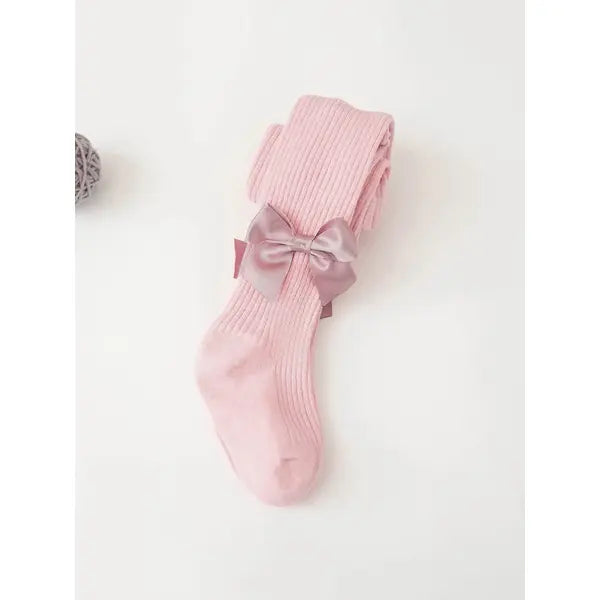 PATPAT Baby / Toddler / Kid Bowknot Solid Tights Pink