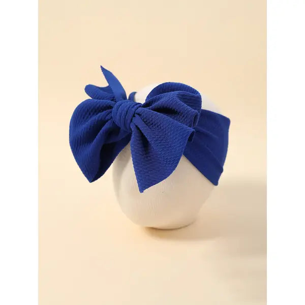 PATPAT Solid Bowknot Headband for Girls dark blue