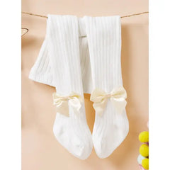 Baby / Toddler / Kid Solid Bowknot Stockings White