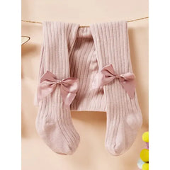 Baby / Toddler / Kid Solid Bowknot Stockings Pink