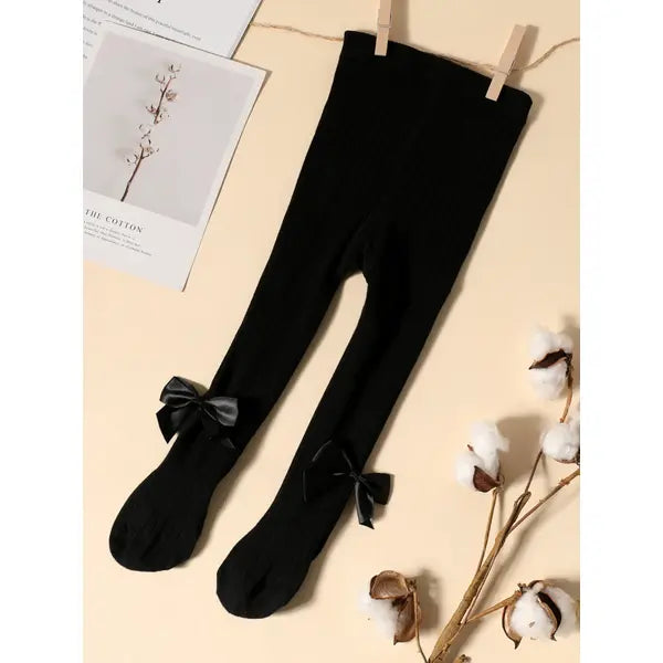 Baby / Toddler / Kid Solid Bowknot Stockings Black