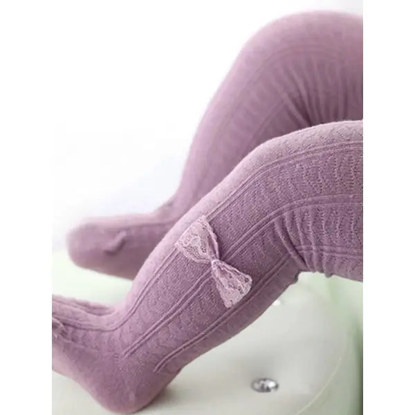 PATPAT Baby / Toddler Comfy Bow Decor Tights for Girls Purple
