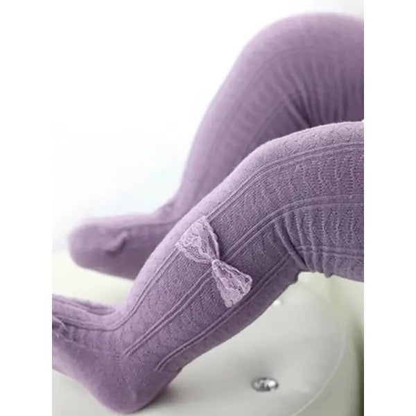 PATPAT Baby / Toddler Comfy Bow Decor Tights for Girls Lavender