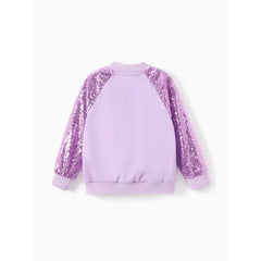 PATPAT Disney Mickey and Friends Toddler/Kid Girl 1pc Minnie Mouse/Daisy Duck Character Print Sequin Longsleeves Jacket Purple