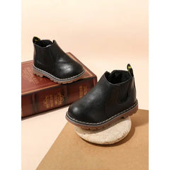 Patpat Toddler / Kids Classic Solid Casual Vintage Boots Black