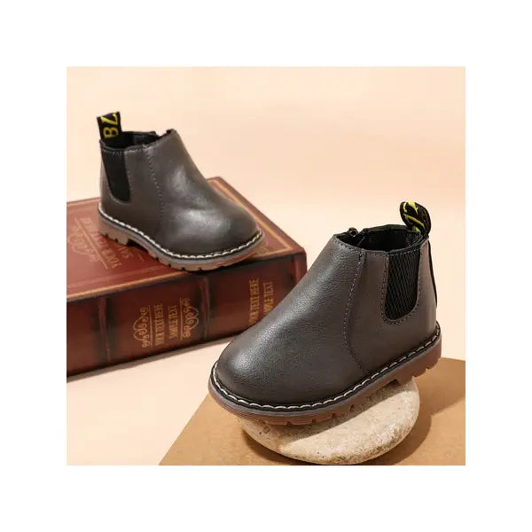 Patpat Toddler / Kids Classic Solid Casual Vintage Boots grey