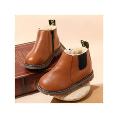 Patpat Toddler / Kids Classic Solid Casual Vintage Boots cofee