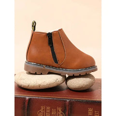 Patpat Toddler / Kids Classic Solid Casual Vintage Boots cofee