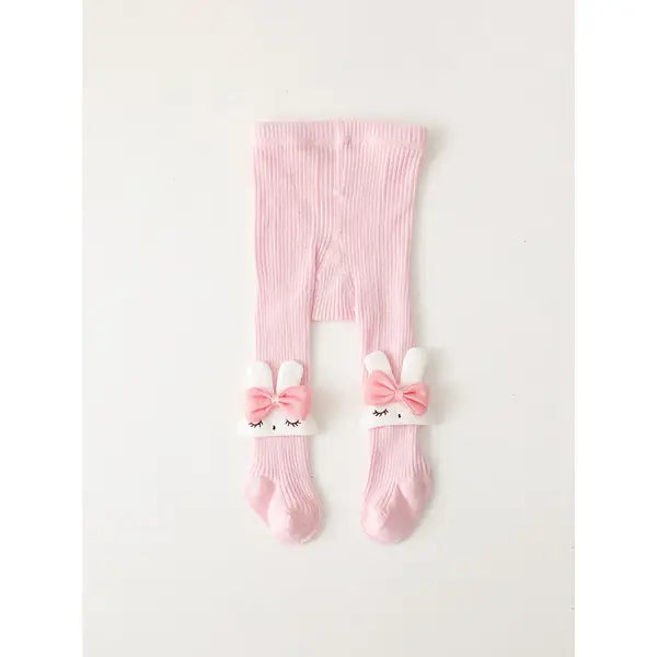 PATPAT Baby / Toddler / Kid Cartoon Rabbit Decor Solid Color Pantyhose Tights White