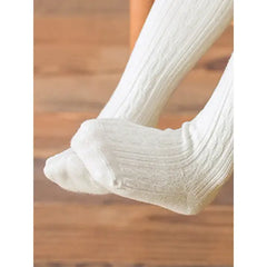 PATPAT Baby / Toddler Girl Casual Solid Knitted Warm Pantyhose White