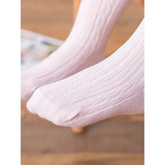 PATPAT Baby / Toddler Girl Casual Solid Knitted Warm Pantyhose Cream Pink