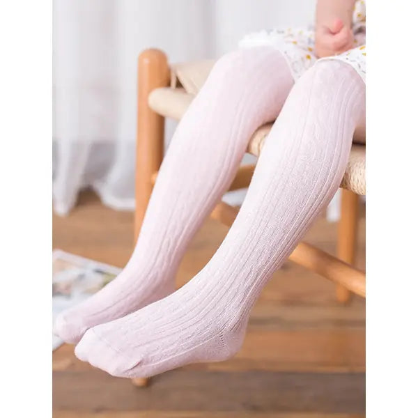 PATPAT Baby / Toddler Girl Casual Solid Knitted Warm Pantyhose Cream Pink