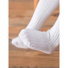 PATPAT Baby / Toddler Girl Casual Solid Knitted Warm Pantyhose Cream White