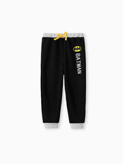 PATPAT Justice League Toddler/Kid Boy 1pc Cotton Batman Logo Pattern Colorblock Pants Black