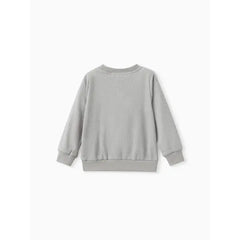 PATPAT Toddler Girl/Boy Rainbow Embroidered Waffle Sweatshirt Gray