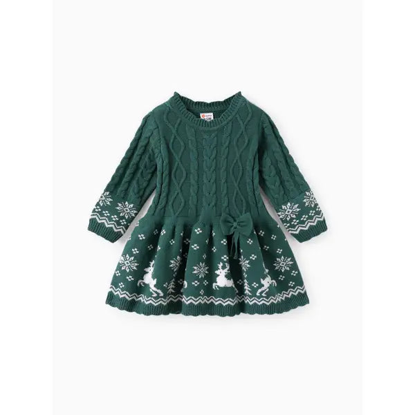 Patpat Baby Girl Christmas Sweet Dress green
