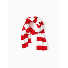 PATPAT 1-Piece Family Matching Classic Red Striped Scarf Audlt