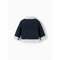 PATPAT Toddler Girl/Boy Lapel Collar Zipper Fuzzy Berber Fleece Coat Blue