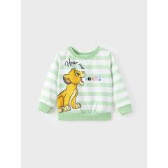 Patpat Disney Lion King Baby/Toddler Unisex 2pcs Simba Pattern Striped Sweatshirt And Pants Set light green